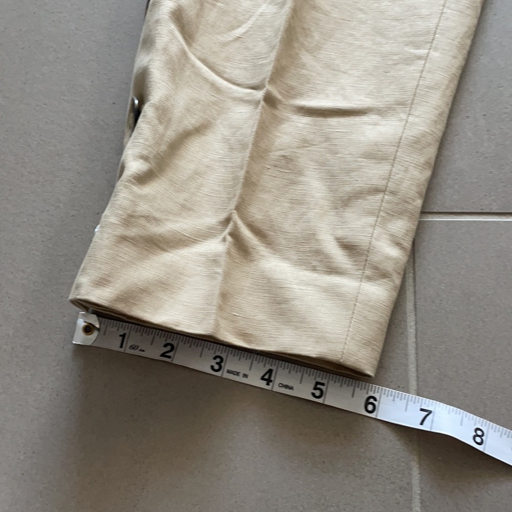 Lewit Button Side Crop Linen Blend Pants - image 8